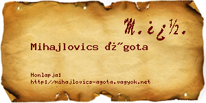 Mihajlovics Ágota névjegykártya